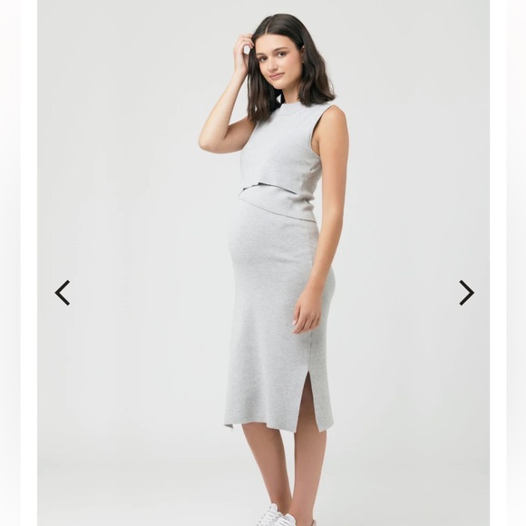 RIPE LAYERED SWEATER KNIT MATERNITY & NURSING DRESS M - Picture 2 of 8